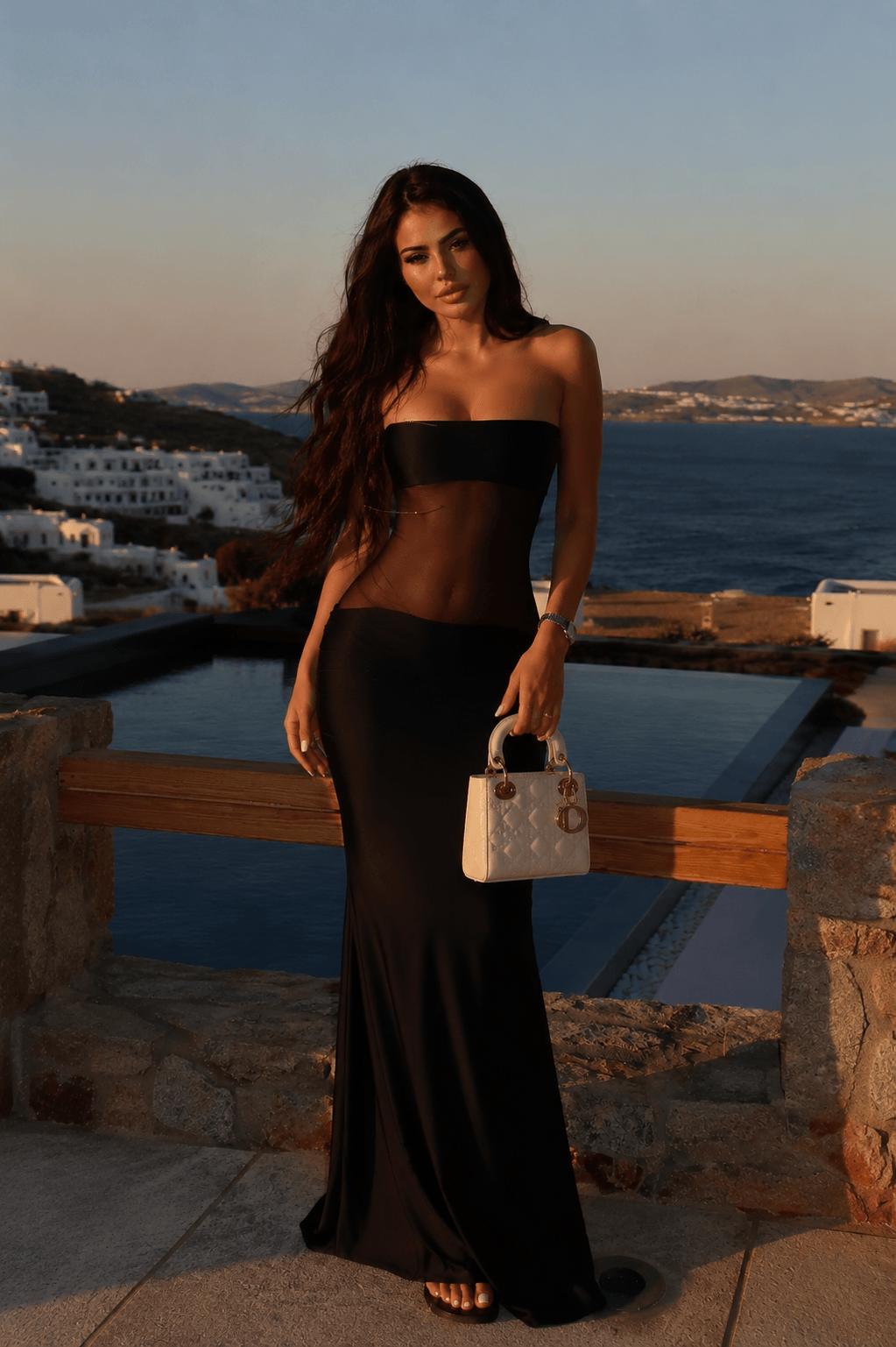 NOIR MESH MAXI DRESS